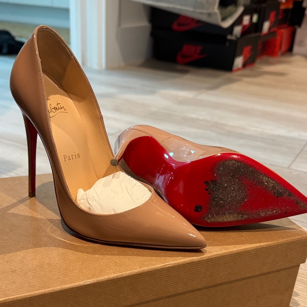 Christian Louboutin Nude Heels with Red Soles